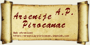 Arsenije Piroćanac vizit kartica